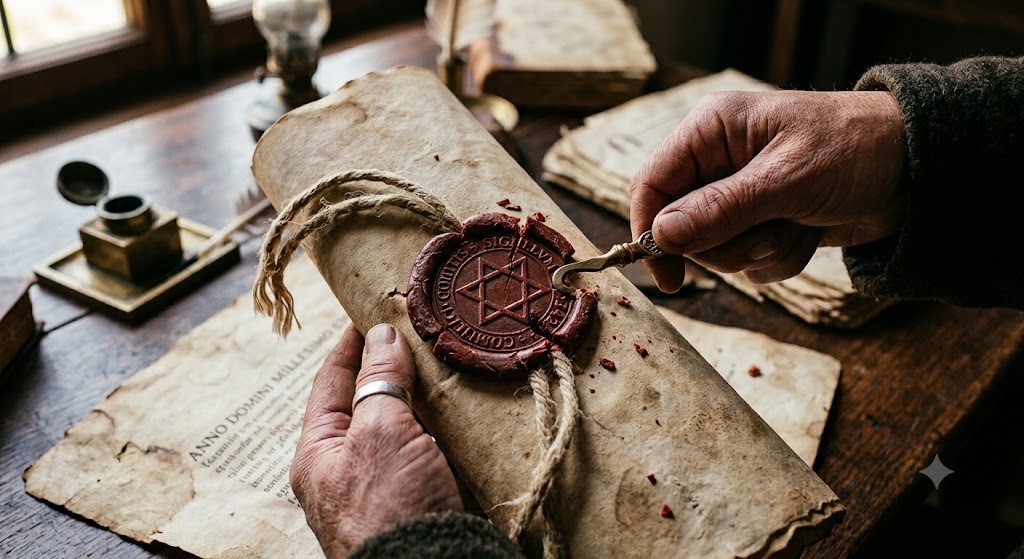 Le Testimonium Flavianum, page manuscrite scellée